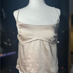 Thirty/Thirty GOLD-Rose silk top with Diamond straps